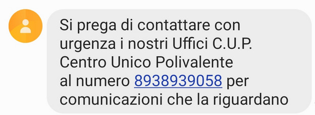 SMS CUP Falso